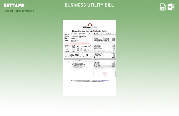 Модерен стил India Mahavitaran Co Ltd Шаблон за деловни сметки за комунални услу